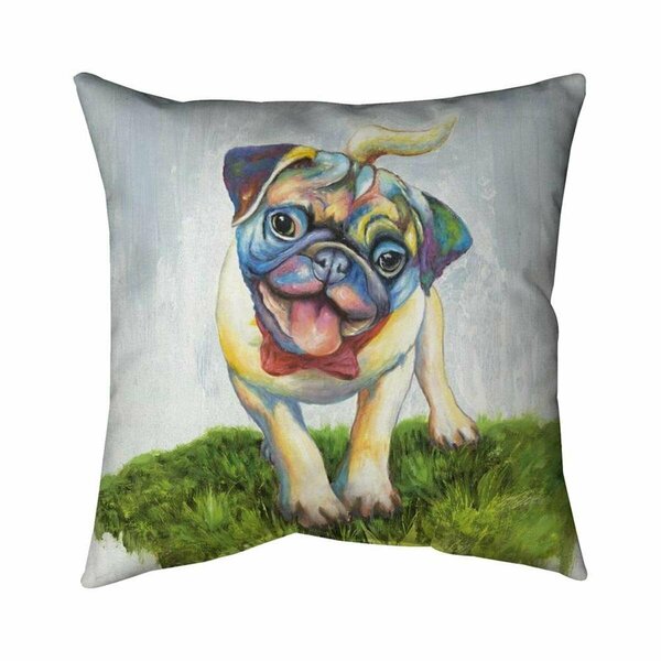 Begin Home Decor 20 x 20 in. Colorful Smiling Pug-Double Sided Print Indoor Pillow 5541-2020-AN76